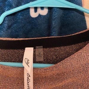 Black and rose gold women’s long sleeve top